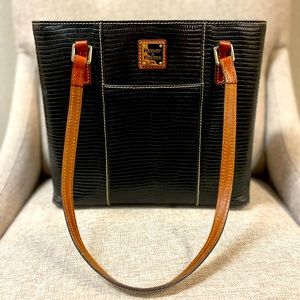 Dooney & Bourke Embossed Lizard Lexington Tote Bag - Black